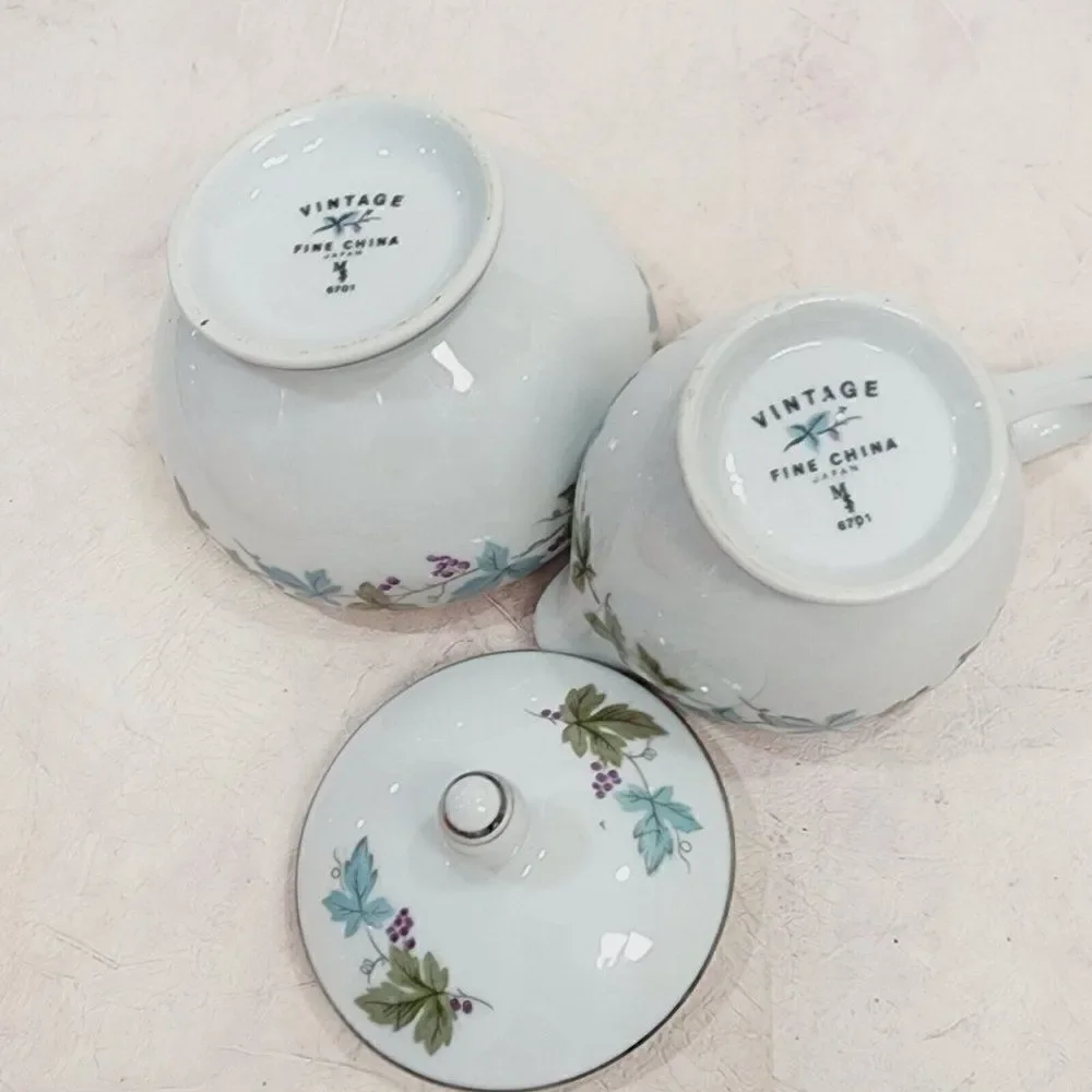 Vtg Fine‎ China  JAPAN MS 6701 Sugar And Creamer Set